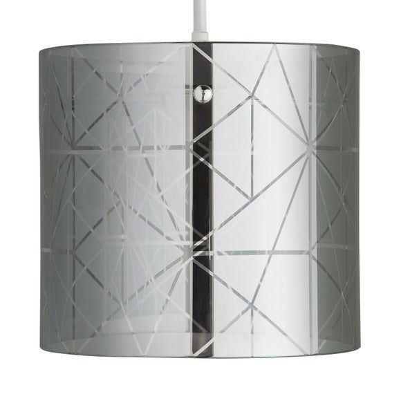 Grayson Smoked Glass Easy Fit Pendant Grey 12.00 Mirror Online
