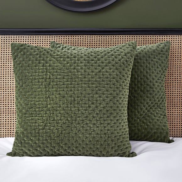 Dorma Genevieve Green Continental Square Pillowcase Green 30.00