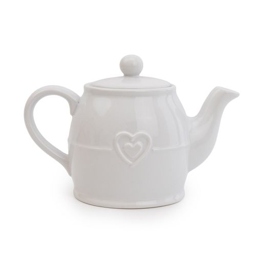 Hearts White Teapot White