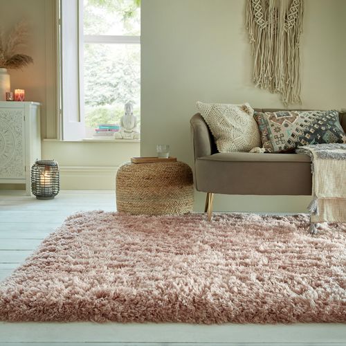 Polar Shaggy Rug Blush