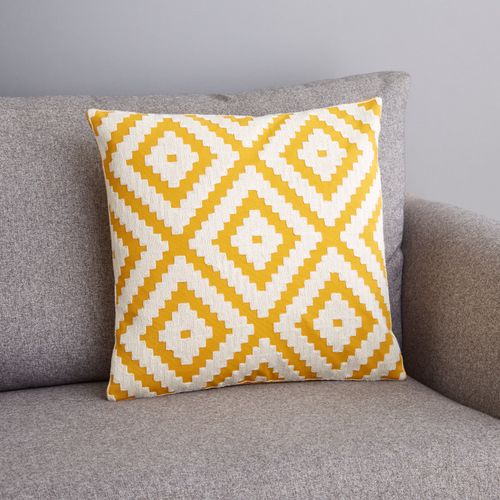 Geo Crewel Navy Cushion Cover...