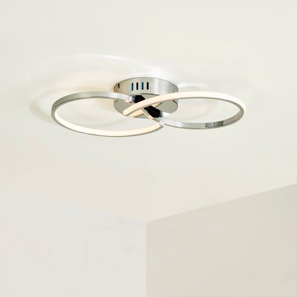 cortez 2 arm led ceiling fitting chrome