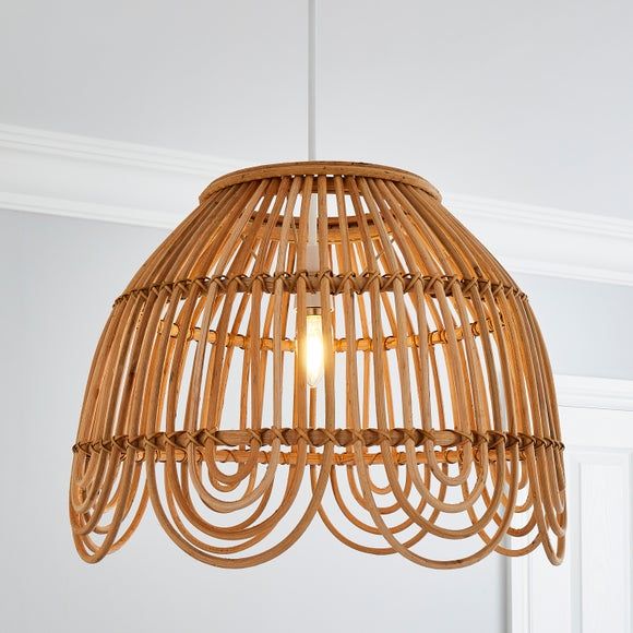 Churchgate Cotes Rattan Easy Fit Pendant Brown Compare Mirror
