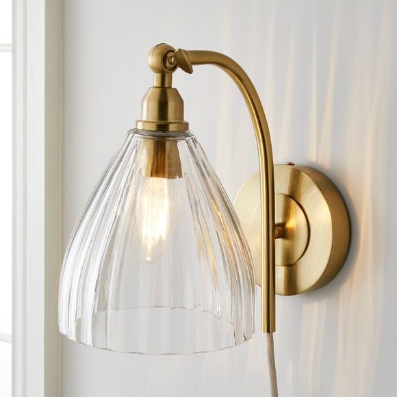 Churchgate Allexton Fluted Glass Wall Light Yellow 49.00
