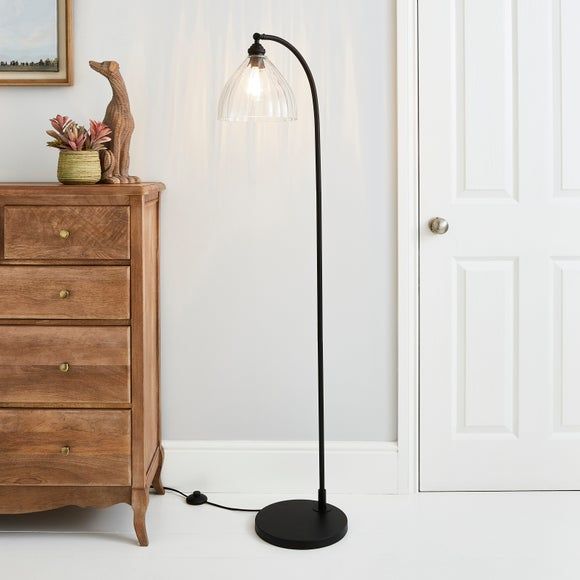 tanner black and glass floor lamp