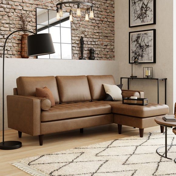 Champ fabric reversible corner chaise sofa deals
