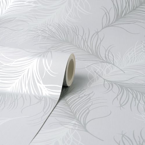 Feather Silver Wallpaper...