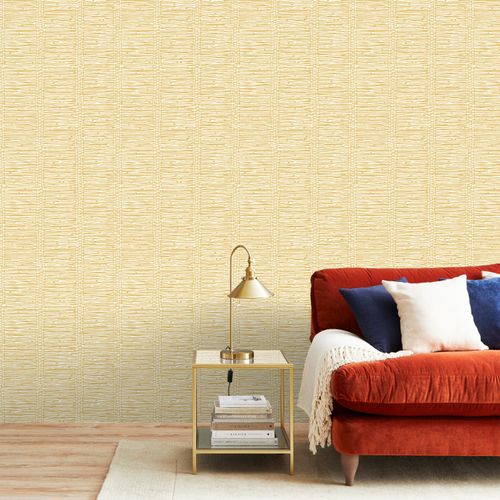 Sketch Stripe Ochre Wallpaper...