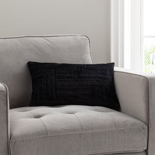 Geo Lines Cushion Black