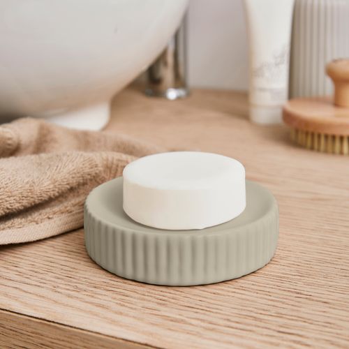 Ceramic Ribbed Soap Dish...