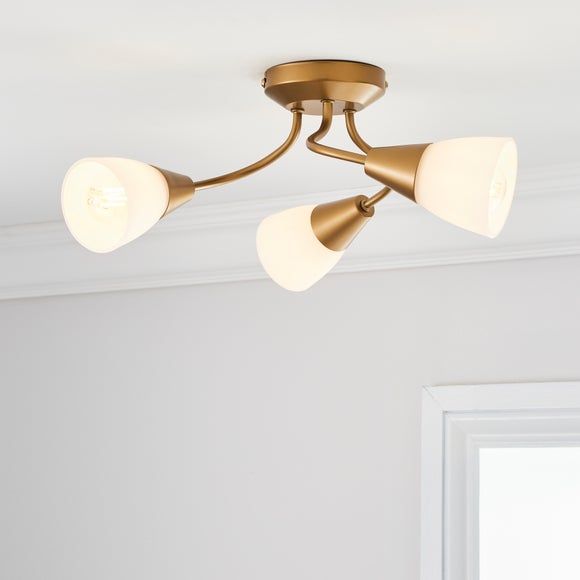 Bergen 3 light crystal sale antique brass ceiling fitting