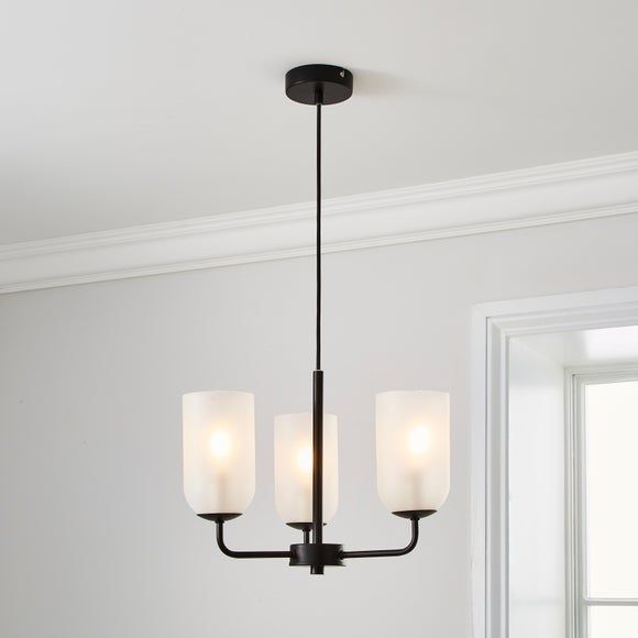 Palazzo 3 light store smoked glass chandelier
