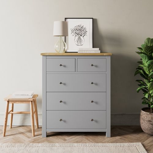 Olney 5 Drawer Chest Grey