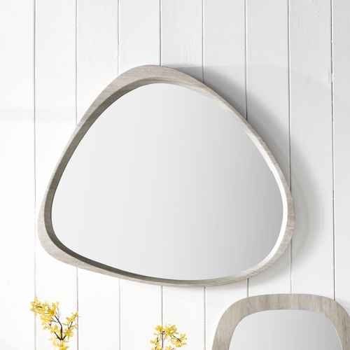 Curved Wall Mirror, Grey Oak...