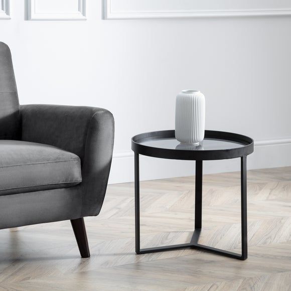 Tanner black and smoked glass table lamp online