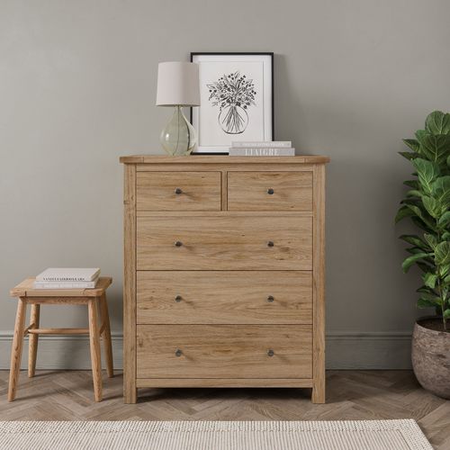 Olney 5 Drawer Chest Brown