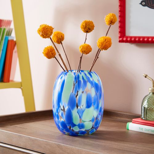 Confetti Glass Vase Blue