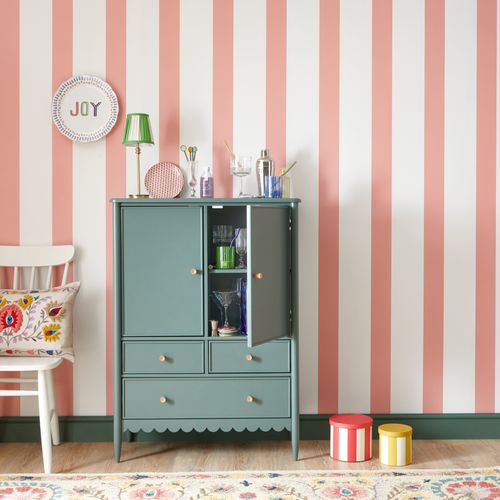 Joy Stripe Wallpaper Coral...