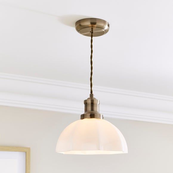 Dorma Purity Nickson 1 Light Pendant Ceiling Fitting Brown
