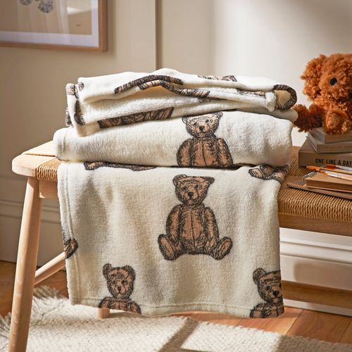 Dunelm Teddy Bear Print White...