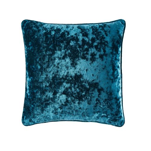 Crushed Velour Cushion Peacock