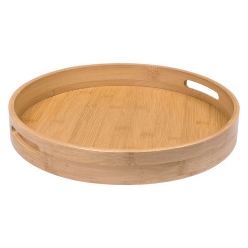 Round Bamboo Tray Brown