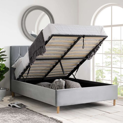 Loxley Velvet Ottoman Bed Loxley Grey