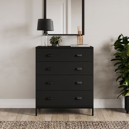 Fulton 4 Drawer Chest Black