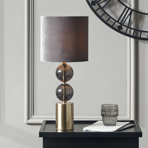 Harris Glass Table Lamp Silver