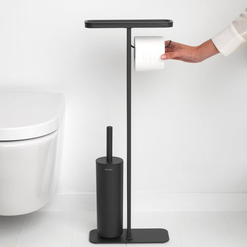 Fulton Wood Black Toilet Roll Holder