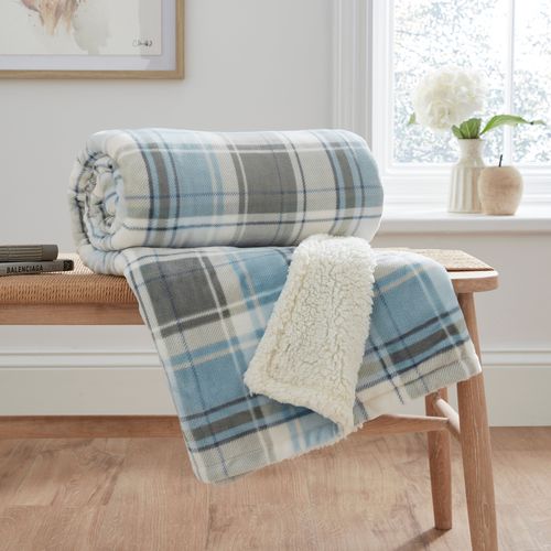 Printed Check Sherpa Throw,...