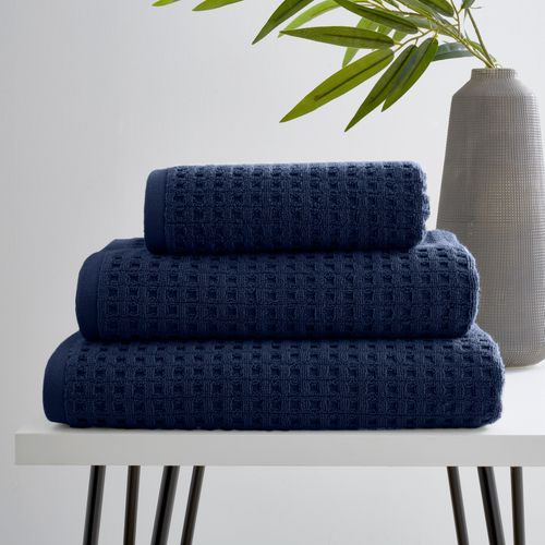 Navy Waffle 100% Cotton Towel...