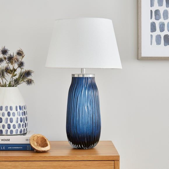 Miah smoked glass touch 2024 dimmable table lamp