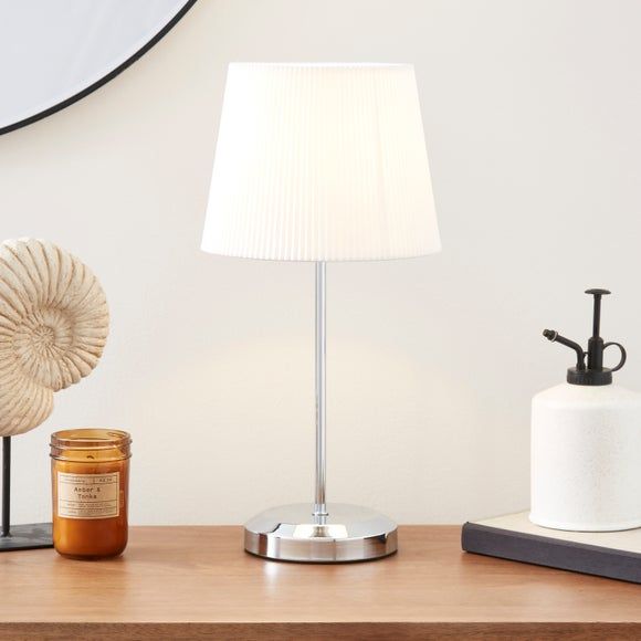 Miah smoked glass touch dimmable table lamp deals