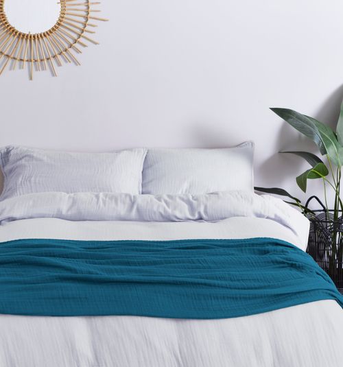 Cotton Muslin Throw Ocean