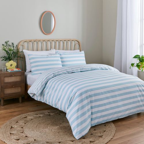 Duck Egg Stripe Duvet Cover...