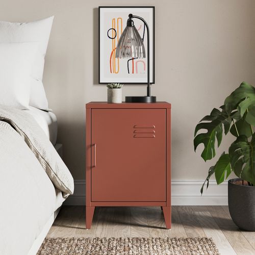 Helga Metal Bedside Table Red