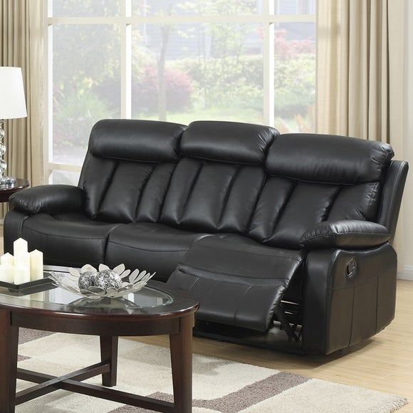 Whitfield 3 Seater Leather Reclining Sofa Black Compare Port