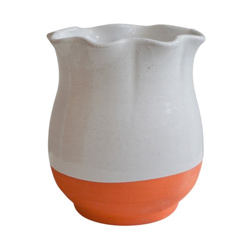 Moreton Scalloped Vase Olive