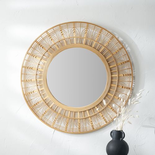 Bamboo Frame Round Wall...