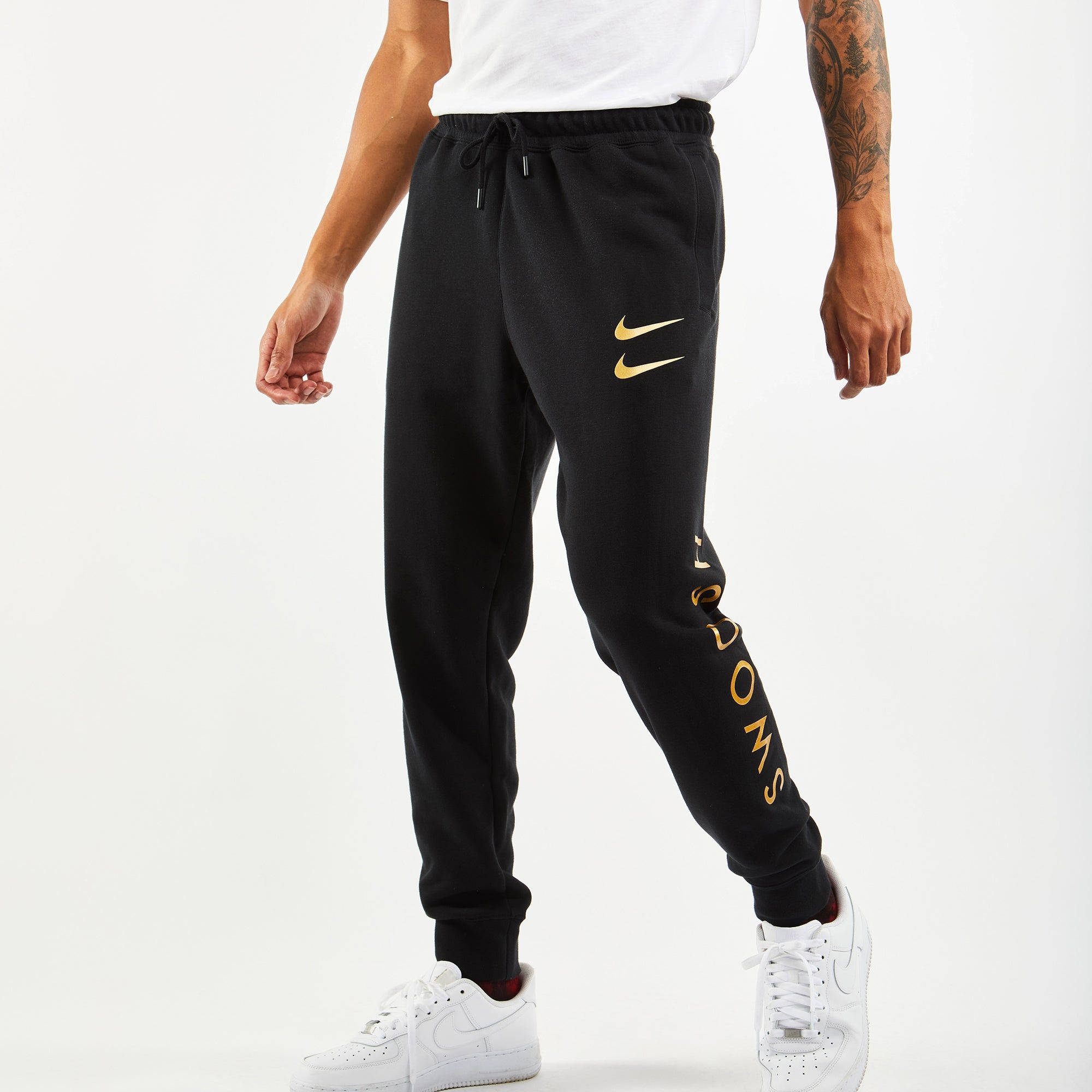 Nike Swoosh Jogger Men Pants Black 80 Cotton 20 Polyester