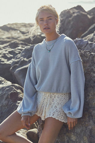 Free people sunday shore pullover sweater hotsell