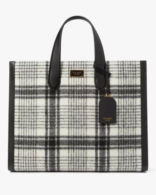 Manhattan Museum Plaid Jacquard Large Tote