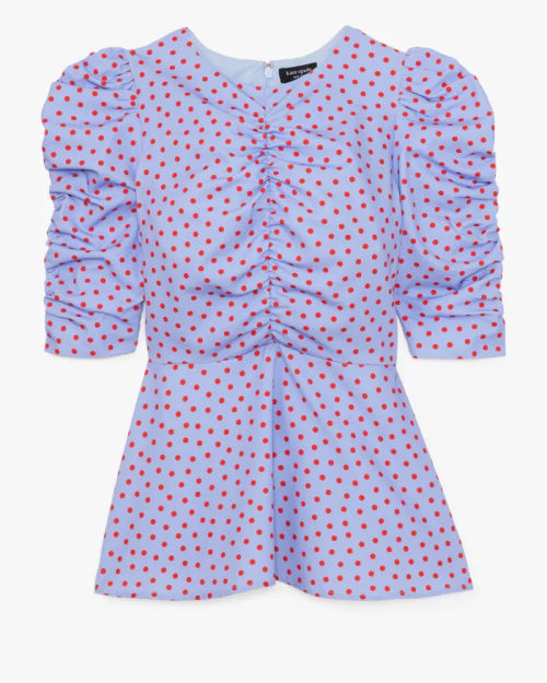 Spring Time Dot Ruched Top