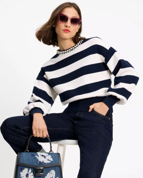 Awning Stripe Pearl Sweater