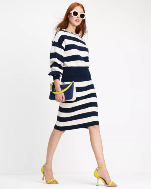 Awning Stripe Pencil Skirt