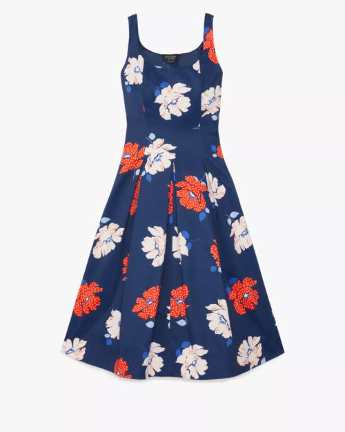 Dotty Floral Faille Dress