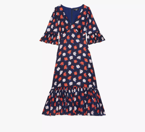 Dotty Floral Flounce Dress