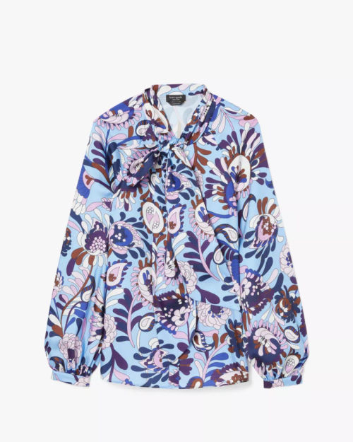 Autumn Paisley Tie-neck Shirt