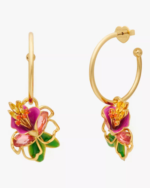 Paradise Floral Charm Hoops